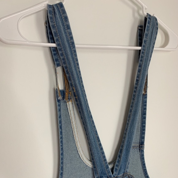 Hot Topic Denim Overall Skirt Skirtall Distressed XS - Picture 13 of 16